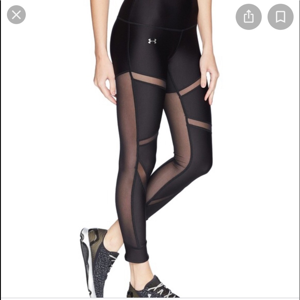 Under Armour Mesh Panel Leggings Black NWOT